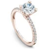 Noam Carver Rose Gold Peg Head Semi Mount Diamond Solitaire Engagement Ring Setting (0.28 CTW)