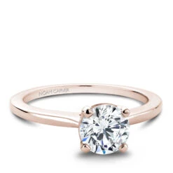 Noam Carver Rose Gold Solitaire Engagement Ring Setting -DIAMOND JEWELRY SHOP b018 01ra flat