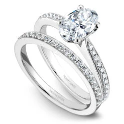 Noam Carver White Gold Diamond Engagement Ring Setting With Oval Center Stone (0.17 CTW) -DIAMOND JEWELRY SHOP b018 03ab 319f4886 db9e 425d b0b0 e8611135c52d