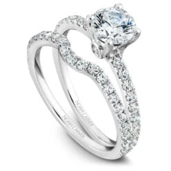Noam Carver White Gold Diamond Engagement Ring Setting (0.34 CTW) -DIAMOND JEWELRY SHOP b022 01ab