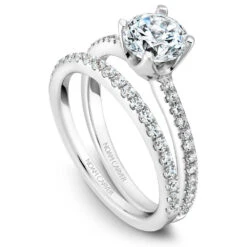 Noam Carver White Gold Diamond Engagement Ring Setting (0.16 CTW) -DIAMOND JEWELRY SHOP b027 02ab