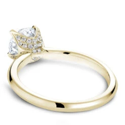 Noam Carver Yellow Gold Solitaire Engagement Ring Setting With Diamond Crown (0.13 CTW) -DIAMOND JEWELRY SHOP b027 03ya back