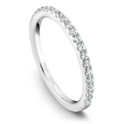 Noam Carver White Gold Diamond Engagement Ring Setting With Princess Center Stone And Halo (0.50 CTW) -DIAMOND JEWELRY SHOP b029 02b