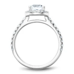 Noam Carver White Gold Diamond Engagement Ring Setting With Pear Center Stone And Halo (0.45 CTW) -DIAMOND JEWELRY SHOP b029 04a side