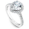 Noam Carver White Gold Diamond Engagement Ring Setting With Pear Center Stone And Halo (0.45 CTW) 1 Noam Carver White Gold Diamond Engagement Ring Setting With Pear Center Stone And Halo (0.45 CTW) -DIAMOND JEWELRY SHOP b029 04a standing
