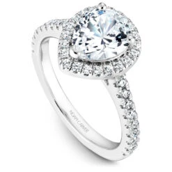 Noam Carver White Gold Diamond Engagement Ring Setting With Pear Center Stone And Halo (0.45 CTW)