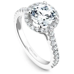Noam Carver White Gold Diamond Engagement Ring Setting With Halo (0.55 CTW)