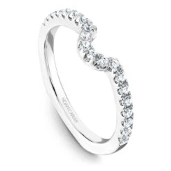 Noam Carver White Gold Diamond Engagement Ring Setting With Halo (0.55 CTW) -DIAMOND JEWELRY SHOP b034 03b