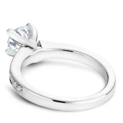 Noam Carver White Gold Channel Set Engagement Ring Setting (0.22 CTW) -DIAMOND JEWELRY SHOP b039 01a back
