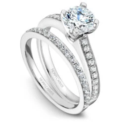 Noam Carver White Gold Channel Set Engagement Ring Setting (0.22 CTW) -DIAMOND JEWELRY SHOP b039 01ab