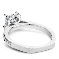 Noam Carver Yellow Gold Diamond Euro Shank Engagement Ring Setting With Princess Center Stone (0.28 CTW) -DIAMOND JEWELRY SHOP b041 02a back