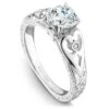Noam Carver White Gold Carved Vintage Shank Engagement Ring Setting (0.04 CTW) -DIAMOND JEWELRY SHOP b051 01a