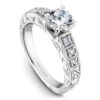 Noam Carver White Gold Milgrain And Carved Shank Diamond Engagement Ring Setting (0.14 CTW) -DIAMOND JEWELRY SHOP b057 01a