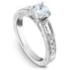 Noam Carver White Gold Milgrain Baguettes And Rounds Engagement Ring Setting (0.40 CTW) -DIAMOND JEWELRY SHOP b058 01a