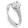 Noam Carver White Gold Vintage Engagement Ring Setting With Elaborate Diamond Shank (0.26 CTW) -DIAMOND JEWELRY SHOP b064 01a