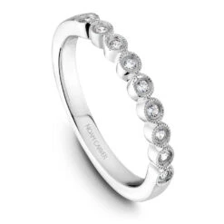 Noam Carver White Gold Diamond Engagement Ring Setting With Woven Halo (0.24 CTW) -DIAMOND JEWELRY SHOP b068 01b