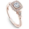 Noam Carver Rose Gold Vintage Diamond Engagement Ring Setting With Milgrain Accents And Halo (0.15 CTW) -DIAMOND JEWELRY SHOP b076 01ra standing