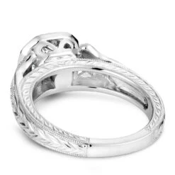 Noam Carver White Gold Intricate Vintage Diamond Engagement Ring Setting With Milgrain (0.27 CTW) -DIAMOND JEWELRY SHOP b079 01a back