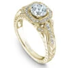 Noam Carver Yellow Gold Intricate Vintage Diamond Engagement Ring Setting With Milgrain (0.27 CTW)