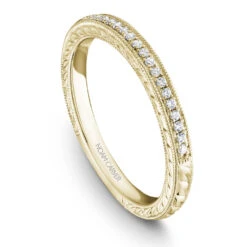 Noam Carver Yellow Gold Intricate Vintage Diamond Engagement Ring Setting With Milgrain (0.27 CTW) -DIAMOND JEWELRY SHOP b079 01yb