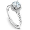 Noam Carver White Gold Diamond Engagement Ring Setting With Halo (0.33 CTW) -DIAMOND JEWELRY SHOP b082 01a