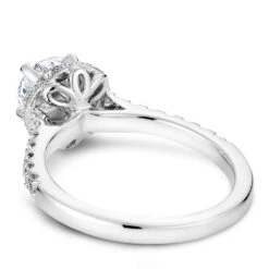 Noam Carver White Gold Diamond Engagement Ring Setting With Halo (0.33 CTW) -DIAMOND JEWELRY SHOP b082 01a back