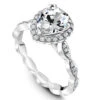 Noam Carver White Gold Halo Pear Shaped Diamond Engagement Ring Setting (0.29 CTW) -DIAMOND JEWELRY SHOP b085 03a standing