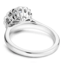 Noam Carver White Gold Floral Halo Engagement Ring Setting (0.37 CTW) -DIAMOND JEWELRY SHOP b086 01a back