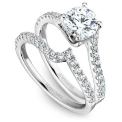 Noam Carver White Gold Half Twist Diamond Engagement Ring Setting (0.28 CTW) -DIAMOND JEWELRY SHOP b089 01ab
