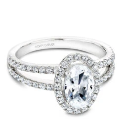 Noam Carver White Gold Split Shank Diamond Engagement Ring Setting (0.62 CTW) -DIAMOND JEWELRY SHOP b092 02a flat