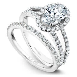 Noam Carver White Gold Split Shank Diamond Engagement Ring Setting (0.62 CTW) -DIAMOND JEWELRY SHOP b092 02ab
