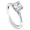 Noam Carver White Gold Princess Diamond Engagement Ring Setting With Halo (0.18 CTW) 2 Noam Carver White Gold Princess Diamond Engagement Ring Setting With Halo (0.18 CTW) -DIAMOND JEWELRY SHOP b094 01a