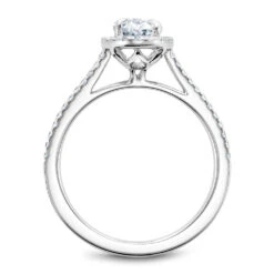 Noam Carver White Gold Diamond Engagement Ring Setting With Oval Center Stone And Halo (0.23 CTW) -DIAMOND JEWELRY SHOP b094 03a side