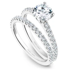Noam Carver White Gold Diamond Engagement Ring Setting (0.31 CTW) -DIAMOND JEWELRY SHOP b101 01ab