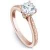 Noam Carver Rose Gold Carved Edge Engagement Ring Setting (0.04 CTW) -DIAMOND JEWELRY SHOP b140 02rea standing