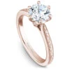 Noam Carver Rose Gold 6 Prong Engagement Ring Setting (0.02 CTW) -DIAMOND JEWELRY SHOP b140 17rea standing
