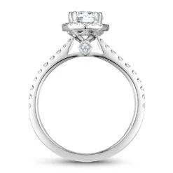 Noam Carver White Gold Diamond Engagement Ring Setting With Halo (0.38 CTW) -DIAMOND JEWELRY SHOP b142 06a side