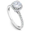 Noam Carver White Gold Diamond Engagement Ring Setting With Halo (0.38 CTW) -DIAMOND JEWELRY SHOP b142 06a standing