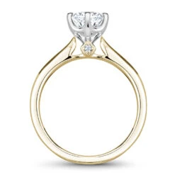Noam Carver Yellow Gold 6-Prong Diamond Engagement Ring Setting (0.02 CTW) -DIAMOND JEWELRY SHOP b143 17ywa side