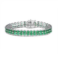 Fana Double Oval Emerald And Diamond Bracelet