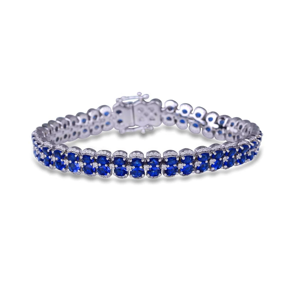 Fana Double Oval Sapphire And Diamond Bracelet 3 Fana Double Oval Sapphire And Diamond Bracelet