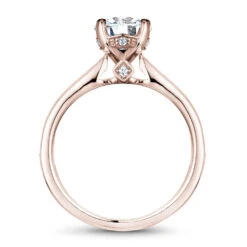 Noam Carver Rose Gold Channel Set Diamond Engagement Ring Setting (0.27 CTW) -DIAMOND JEWELRY SHOP b145 02ra side