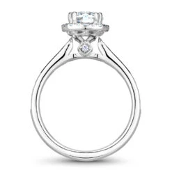 Noam Carver White Gold Diamond Engagement Ring Setting With Halo (0.36 CTW) -DIAMOND JEWELRY SHOP b145 06a side
