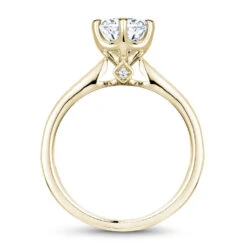 Noam Carver Yellow Gold 6-Prong Channel Set Diamond Engagement Ring Setting (0.25 CTW) -DIAMOND JEWELRY SHOP b145 17ya side
