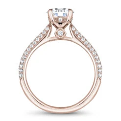 Noam Carver Rose Gold Pave Diamond Engagement Ring Setting (0.46 CTW) -DIAMOND JEWELRY SHOP b146 02ra side