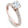 Noam Carver Rose Gold Pave Diamond Engagement Ring Setting (0.46 CTW) -DIAMOND JEWELRY SHOP b146 02ra standing
