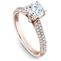 Noam Carver Rose Gold Pave Diamond Engagement Ring Setting (0.46 CTW)