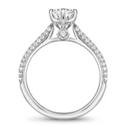 Noam Carver White Gold 6 Prong Pave Diamond Engagement Ring Setting (0.44 CTW) -DIAMOND JEWELRY SHOP b146 17a side