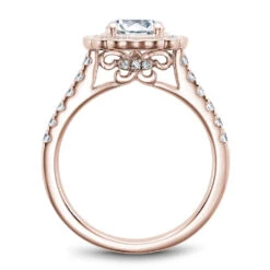 Noam Carver Rose Gold Floral Halo Engagement Ring Setting (0.59 CTW) -DIAMOND JEWELRY SHOP b150 01ra side