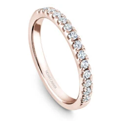 Noam Carver Rose Gold Floral Halo Engagement Ring Setting (0.59 CTW) -DIAMOND JEWELRY SHOP b150 01rb
